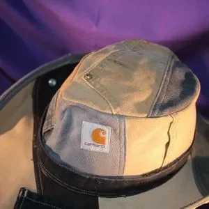 Patchwork Hat made from upcycled Carhartt clothing sz 7 5/8 or XL cowboy fedora Hats by Rex | Accessories | Patchwork Hat Made From Upcycled  main image 4